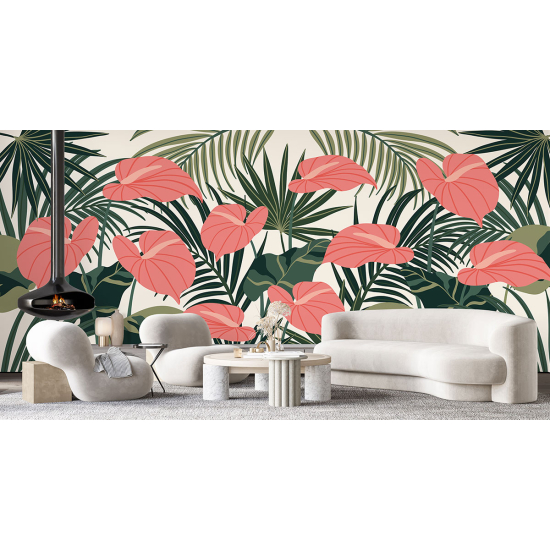 Papel pintado panorámico - Plantas tropicales