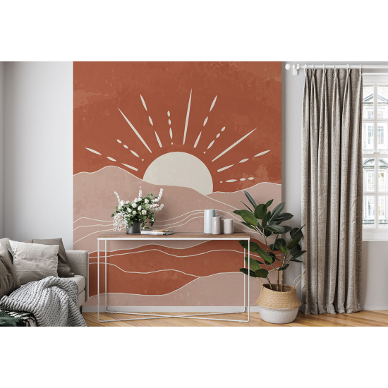 Papel pintado panorámico - Puesta de sol Boho