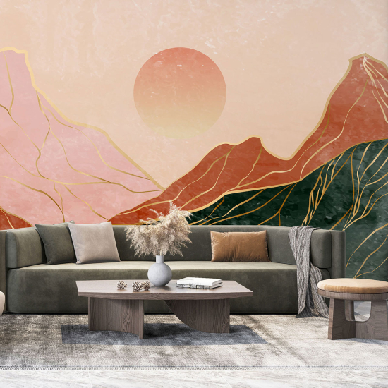 Papel pintado panorámico - Puesta de sol Boho