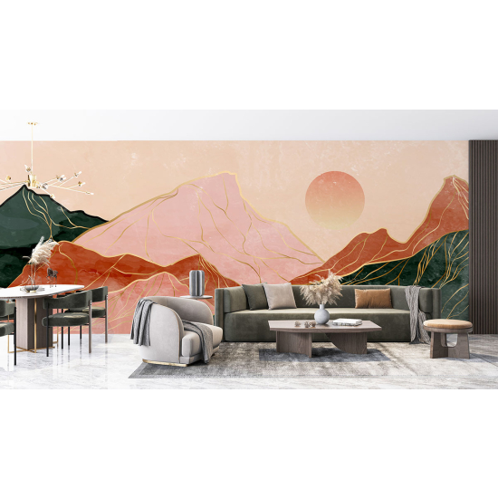 Papel pintado panorámico - Puesta de sol Boho