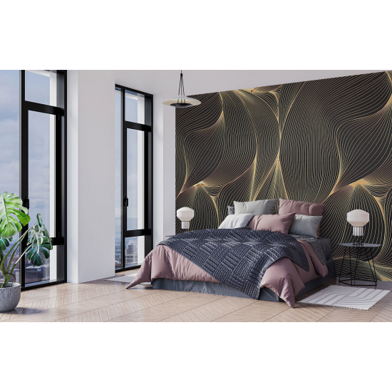 Papel pintado panorámico - Rayas onduladas