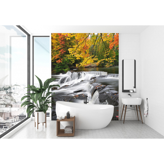Papel pintado panorámico - Río Otoño