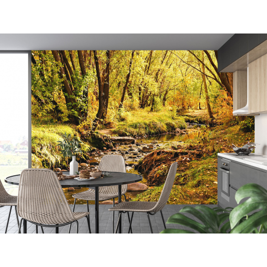 Papel pintado panorámico - Río Otoño