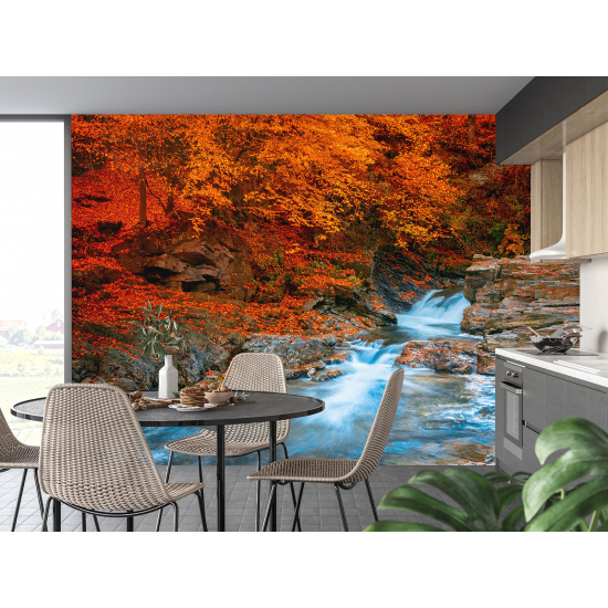 Papel pintado panorámico - Río Otoño