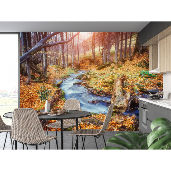 Papel pintado panorámico - Río Otoño
