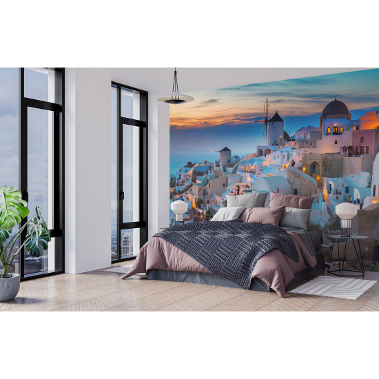Papel pintado panorámico - Santorini Grecia