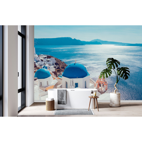 Papel pintado panorámico - Santorini Grecia