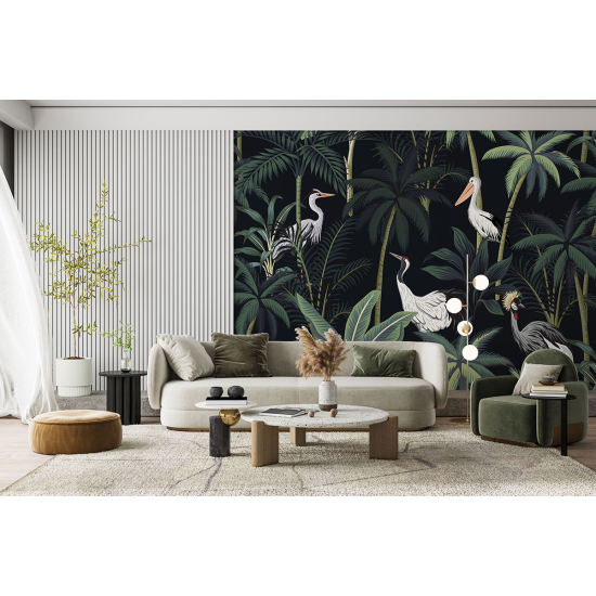 Papel pintado panorámico - Selva Aves