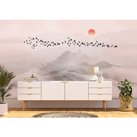 Papel pintado panorámico - Sol Pájaros
