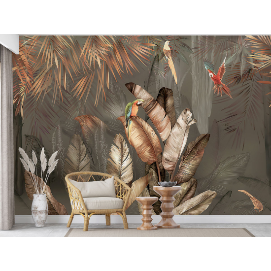 Papel pintado panorámico - Tallos tropicales