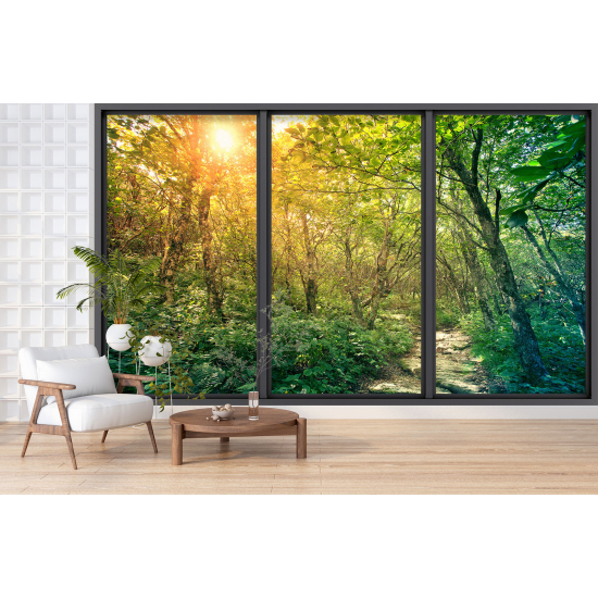 Papel pintado panorámico trampantojo - Camino bosque