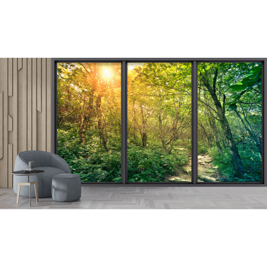 Papel pintado panorámico trampantojo - Camino bosque