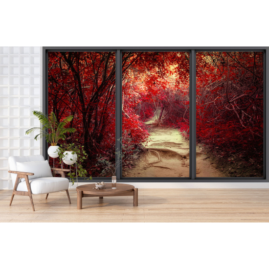 Papel pintado panorámico trampantojo - Camino bosque