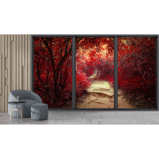 Papel pintado panorámico trampantojo - Camino bosque