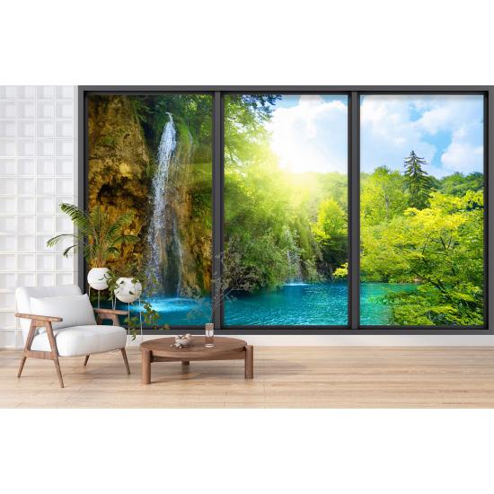 Papel pintado panorámico trampantojo - Cascada