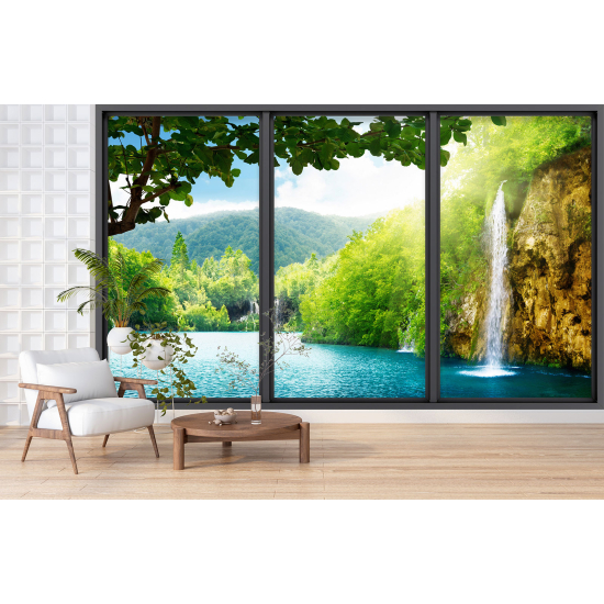 Papel pintado panorámico trampantojo - Cascada