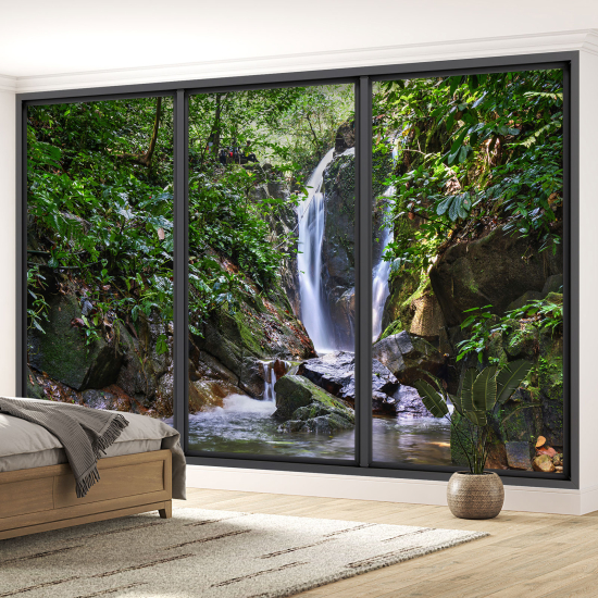 Papel pintado panorámico trampantojo - Cascada