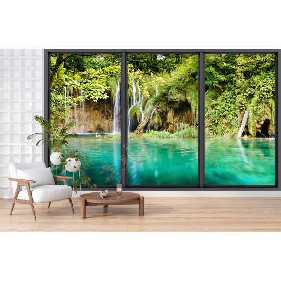 Papel pintado panorámico trampantojo - Cascadas