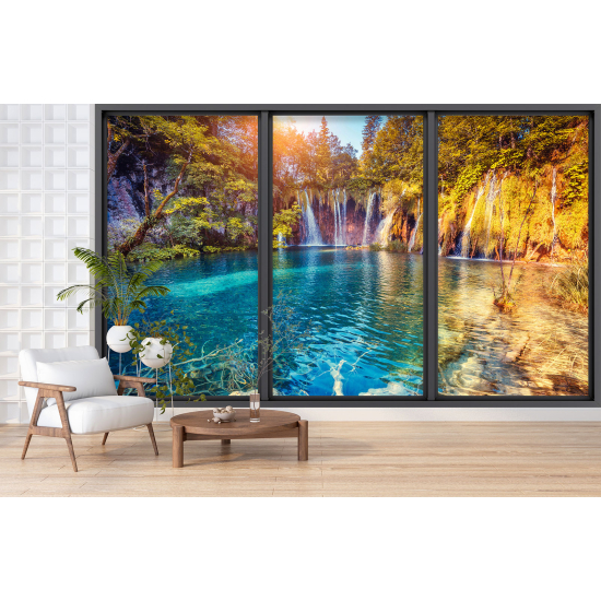 Papel pintado panorámico trampantojo - Cascadas