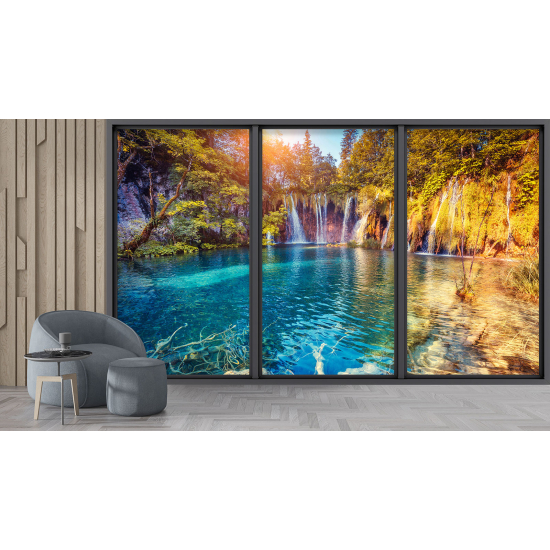 Papel pintado panorámico trampantojo - Cascadas