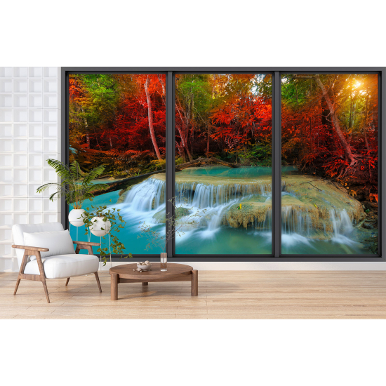 Papel pintado panorámico trampantojo - Cascadas