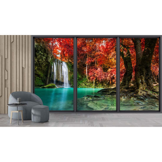 Papel pintado panorámico trampantojo - Cascadas