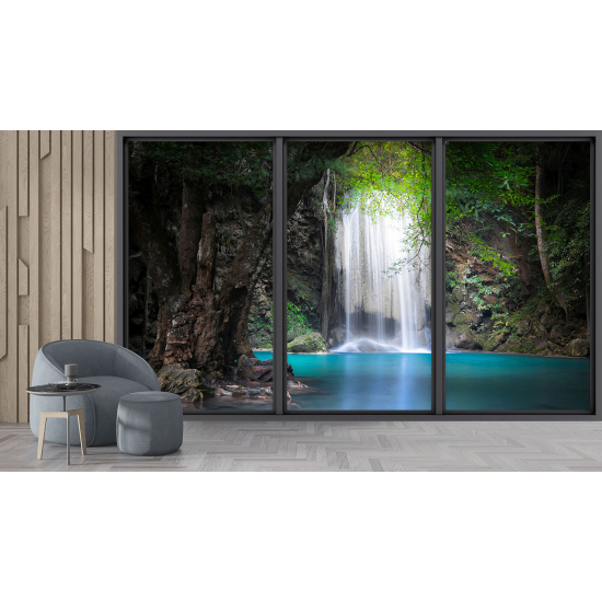 Papel pintado panorámico trampantojo - Cascadas