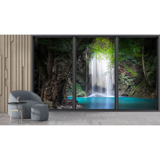 Papel pintado panorámico trampantojo - Cascadas