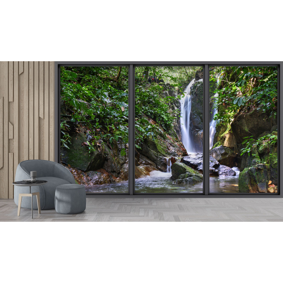 Papel pintado panorámico trampantojo - Cascadas