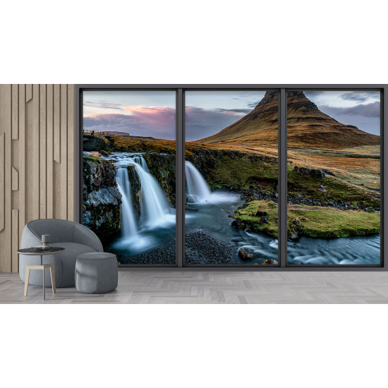 Papel pintado panorámico trampantojo - Cascadas