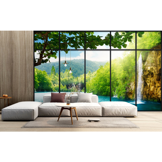 Papel pintado panorámico trampantojo - Cascadas
