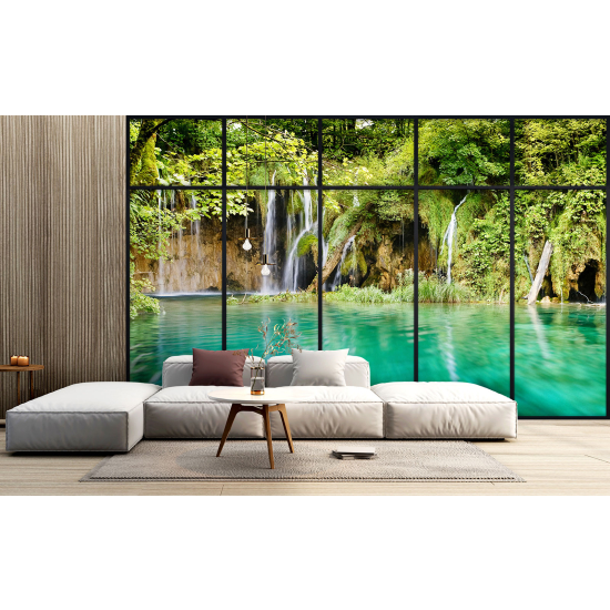 Papel pintado panorámico trampantojo - Cascadas