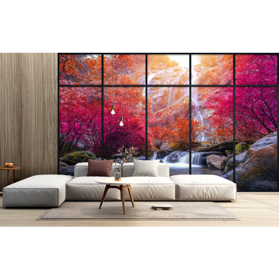Papel pintado panorámico trampantojo - Cascadas