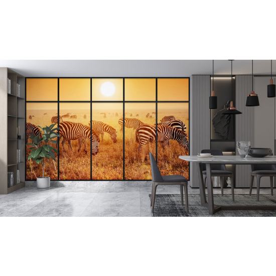 Papel pintado panorámico trampantojo - Cebras