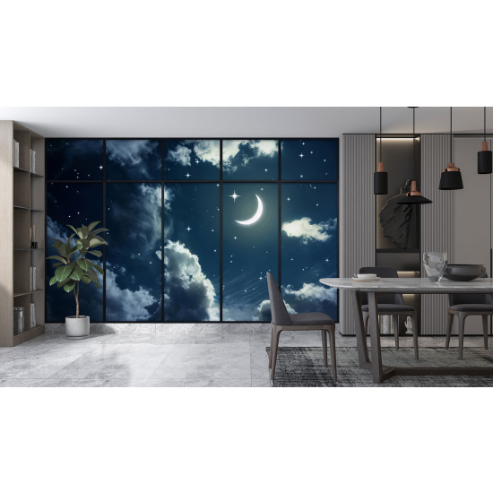Papel pintado panorámico trampantojo - Cielo estrellado