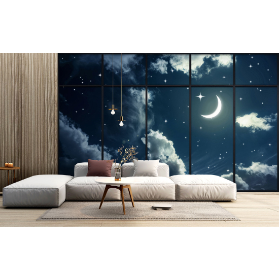 Papel pintado panorámico trampantojo - Cielo estrellado
