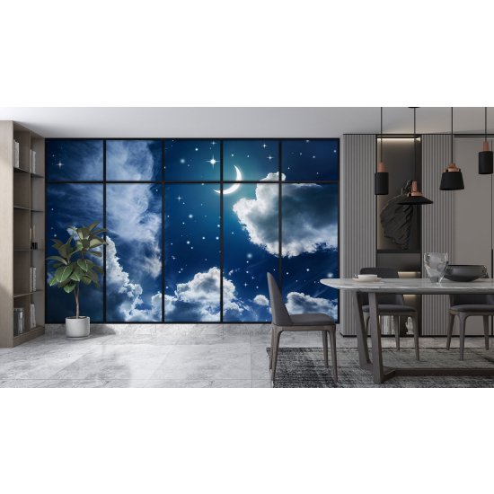 Papel pintado panorámico trampantojo - Cielo estrellado