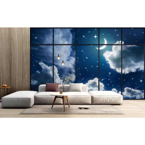 Papel pintado panorámico trampantojo - Cielo estrellado