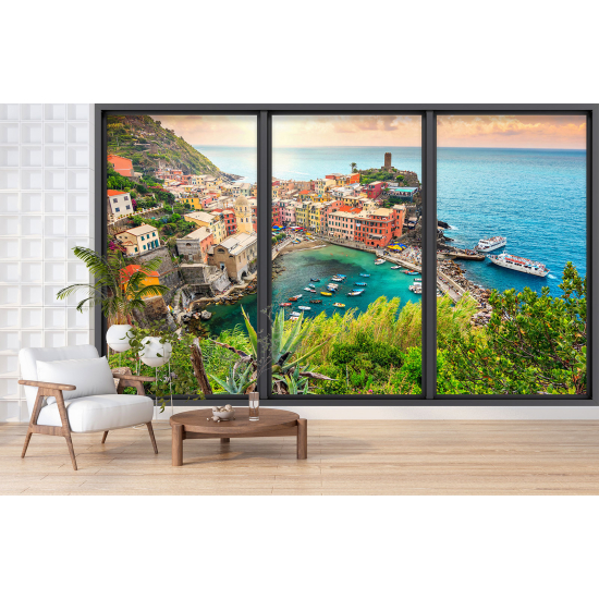 Papel pintado panorámico trampantojo - Cinque terre
