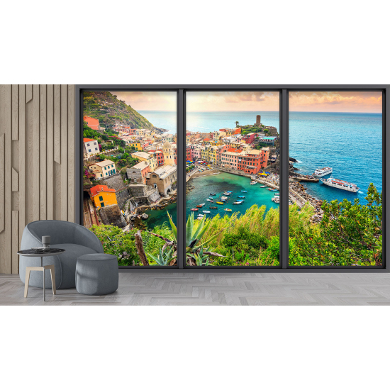 Papel pintado panorámico trampantojo - Cinque terre