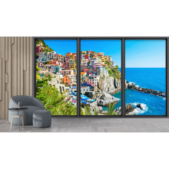 Papel pintado panorámico trampantojo - Cinque terre