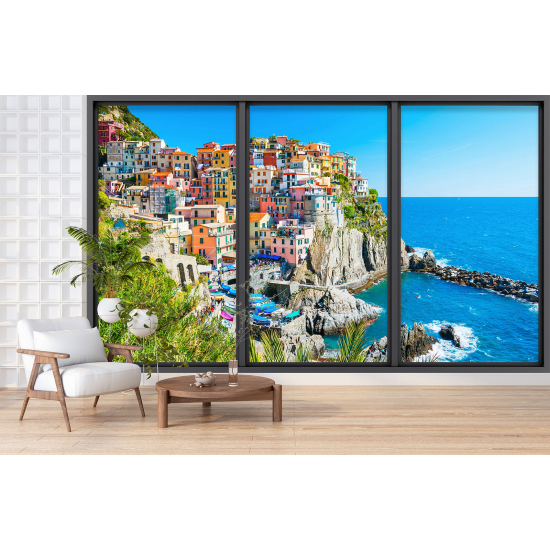 Papel pintado panorámico trampantojo - Cinque terre