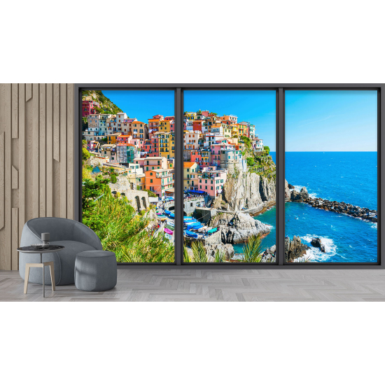 Papel pintado panorámico trampantojo - Cinque terre