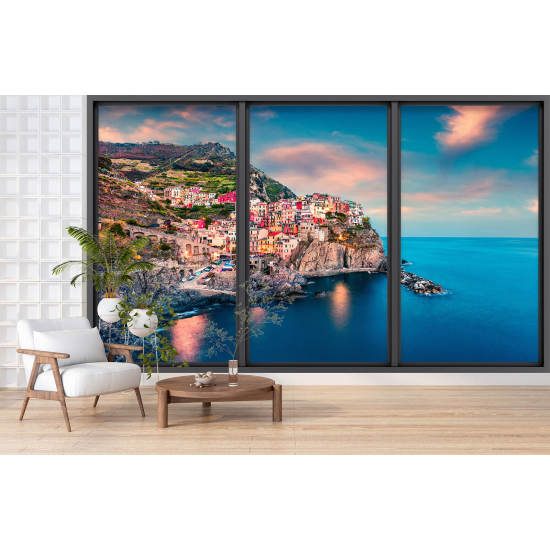 Papel pintado panorámico trampantojo - Cinque terre