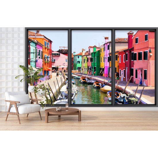 Papel pintado panorámico trampantojo - Ciudad Burano