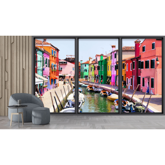 Papel pintado panorámico trampantojo - Ciudad Burano