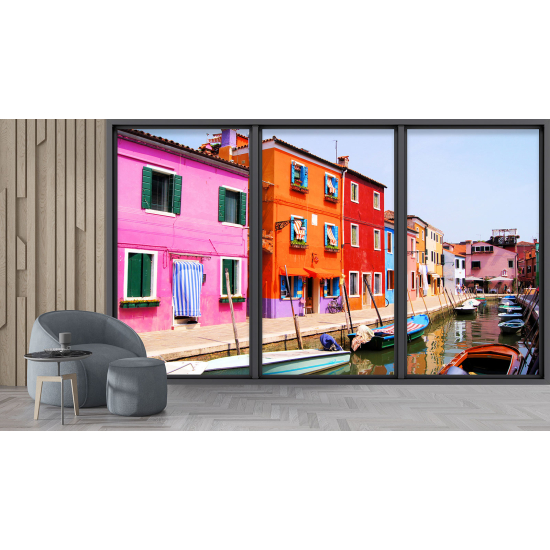 Papel pintado panorámico trampantojo - Ciudad Burano