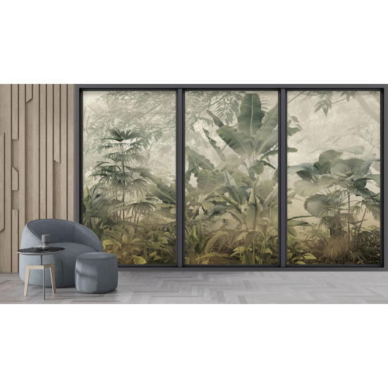 Papel pintado panorámico trampantojo - Jungla