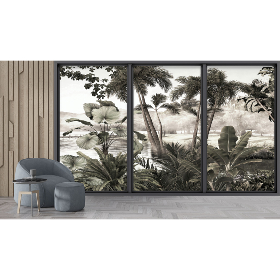 Papel pintado panorámico trampantojo - Jungla