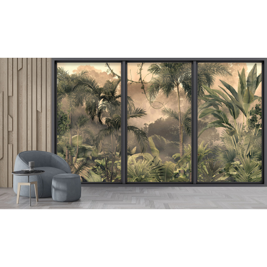 Papel pintado panorámico trampantojo - Jungla